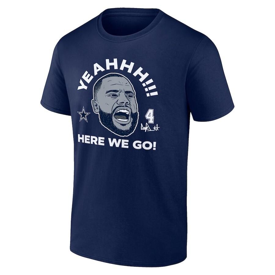 Men Dallass Cowboys Dak Prescott Here We Go Unisex T-Shirt Unisex T-Shirt L
