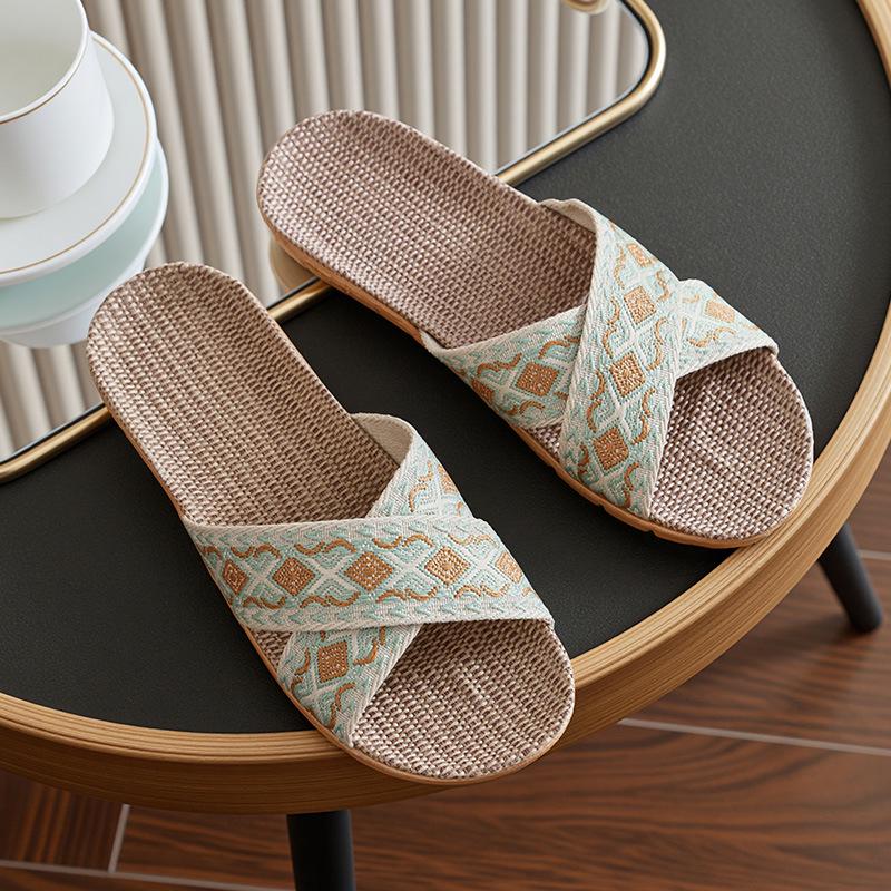 2025 Linen Slippers: Women's & Men's Non-slip, Anti-odor, Silent, Sweat-absorbent for All Seasons