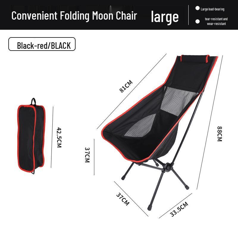 Portable Outdoor Moon Chair with Breathable Mesh Backrest – Folding Chair for Fishing, Art, and Beach Picnics