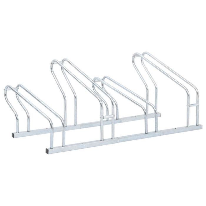 Freestanding Floor Bike Rack for 4 Bikes Galvanized Steel