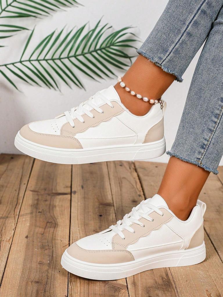 Women's Casual Sport Shoes Sneakers, Large Size Ladies Board Shoes,Student Versatile Casual Sports White Footwear Rubber Sole