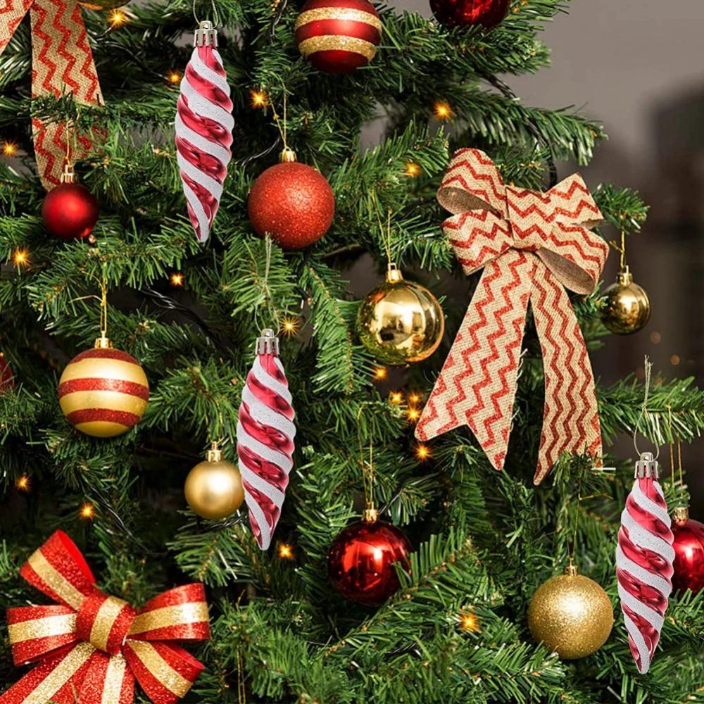 6pcs Cartoon Spike Spiral Christmas Balls Hanging Christmas Tree Decoration  Children Gifts