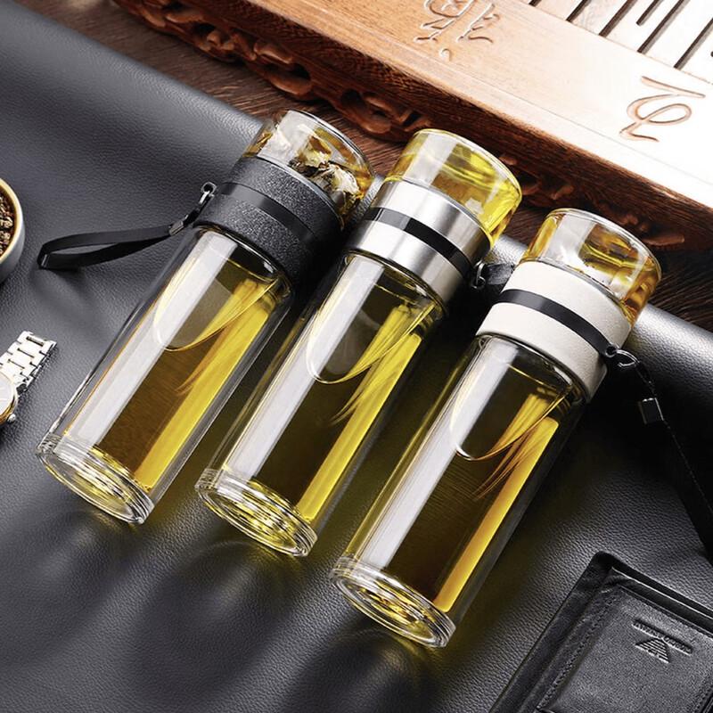 Double-Layer Glass Tea Infuser Bottle