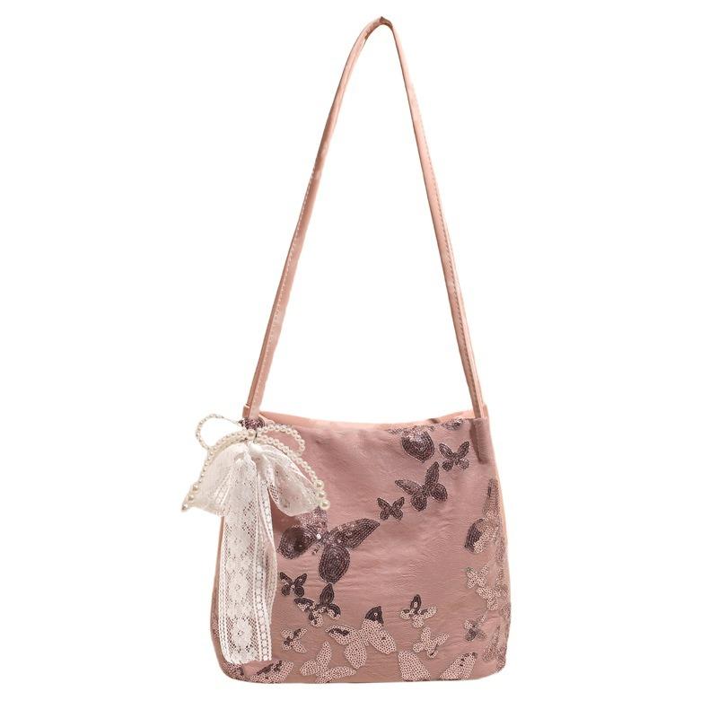 Embroidered canvas bag bag female lace fairy casual tote bag literary large-capacity versatile shoulder bag