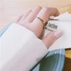 Korean-Japanese Geometric Titanium Steel Ring – Modern Retro Index Finger Design