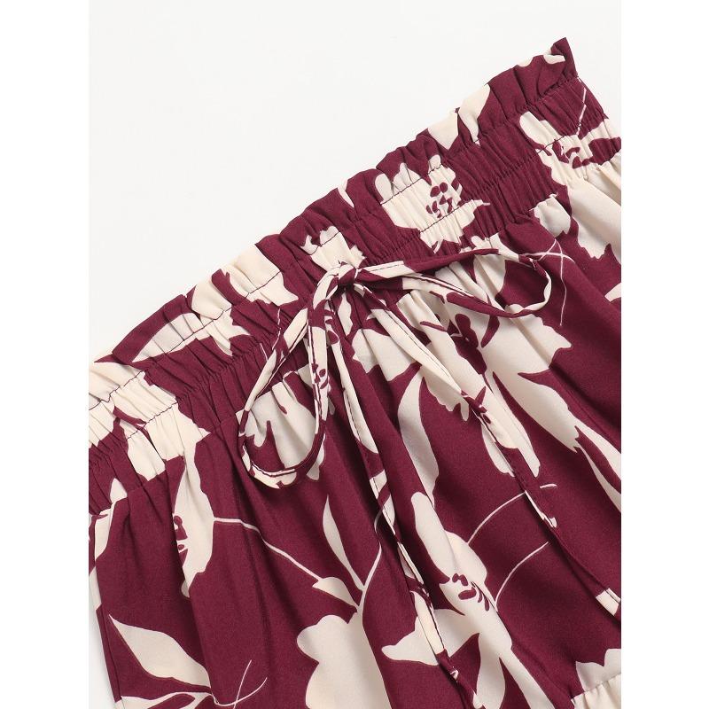 YYFS Women's Flower Pattern Print Casual Summer Spring Skirts