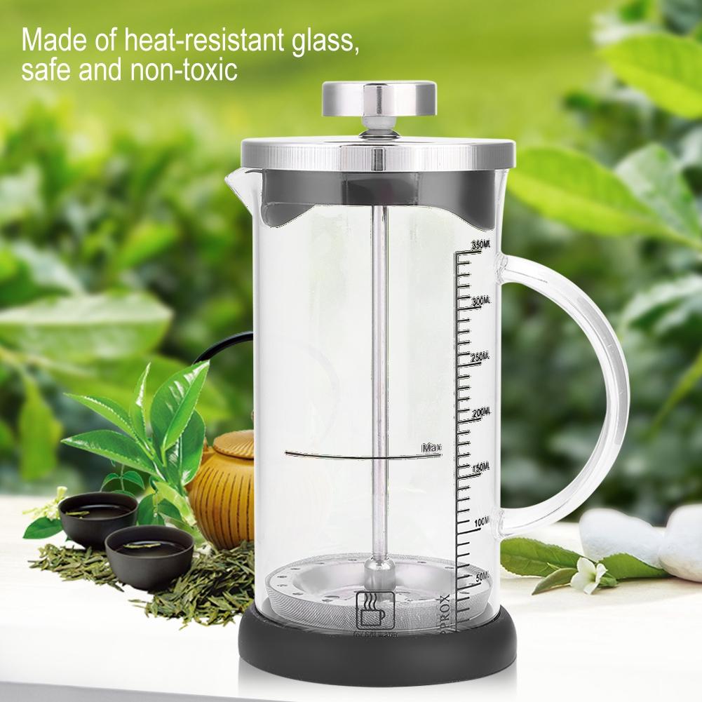 Multifunctional Transparent Heat Resistant Glass Coffee Pot with Handle Home Office(350ml)