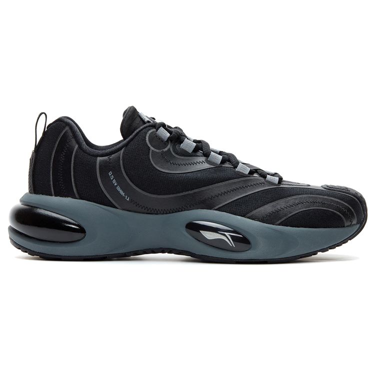 Li Ning Sports Shock Absorbing Non-Slip Wear-Resistant Breathable Lightweight Rebound Low-Top Running Shoes Men sneaker Black ARHR095-1