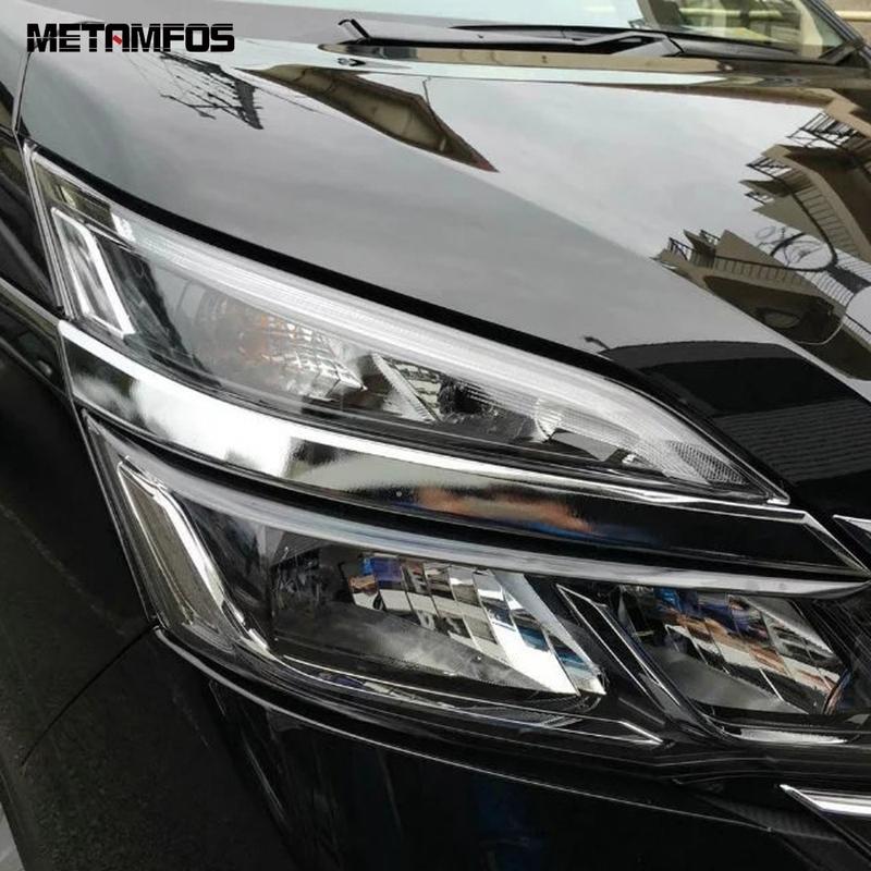 Head Light Lamp Eyelid Eyebrow For Nissan Serena 2016-2018 Chrome Headlight Strip Trim Exterior Accessories Car Styling