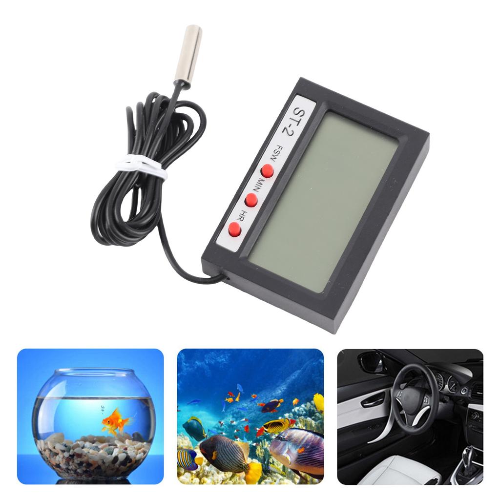 Digital Thermometer, Accurate Car Auto Temperature Sensor with Clear Display, Water Thermometer for Vehicles Aquarium Fridge Laboratories