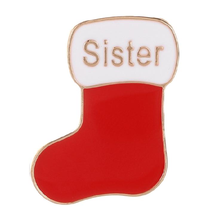Family Brooch Lapel Pin Christmas Sock New Year for Parties and Weddings