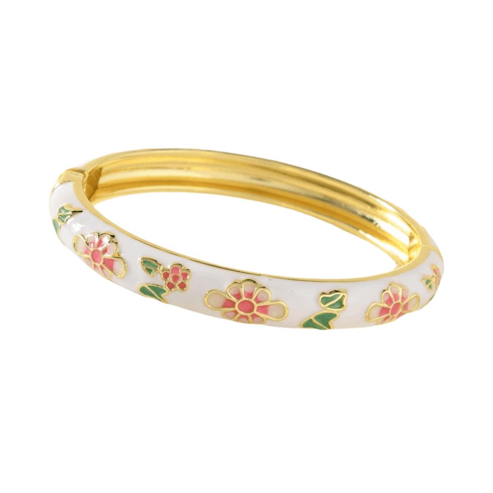 Elegant Enamel Bracelet Colorful Alloy Cloisonne Bangle Ethnic Floral Motifs Vintage Dropped Glaze Bracelet Party Jewelry