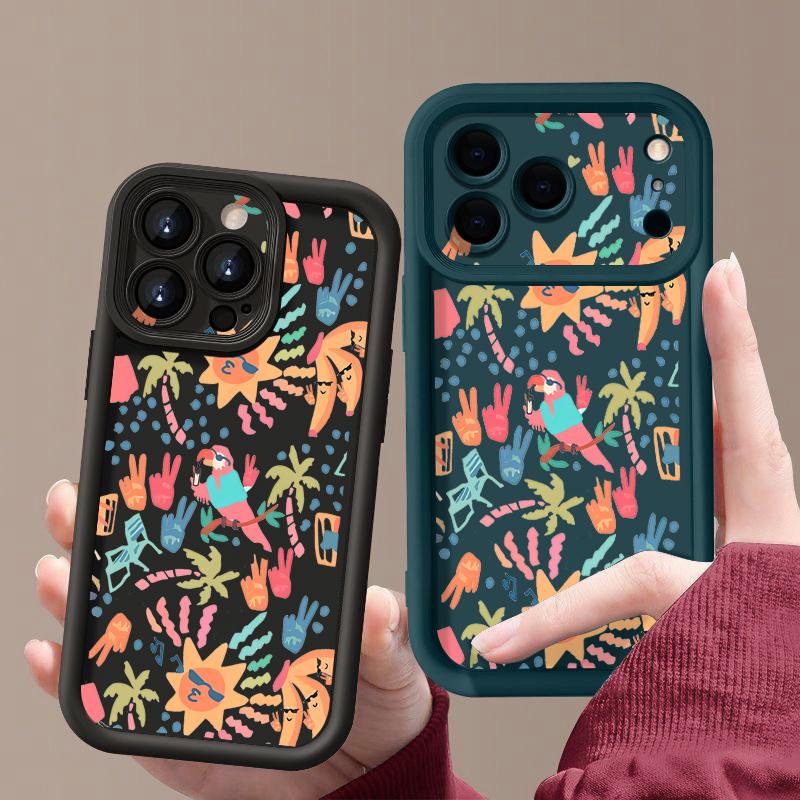 Shockproof Phone Case For iPhone 17 Pro Max Colorful Cartoon Pattern Silicone Cover For iPhone 16 Pro Max Cover iPhone 15 14 13 12 11 16E Air