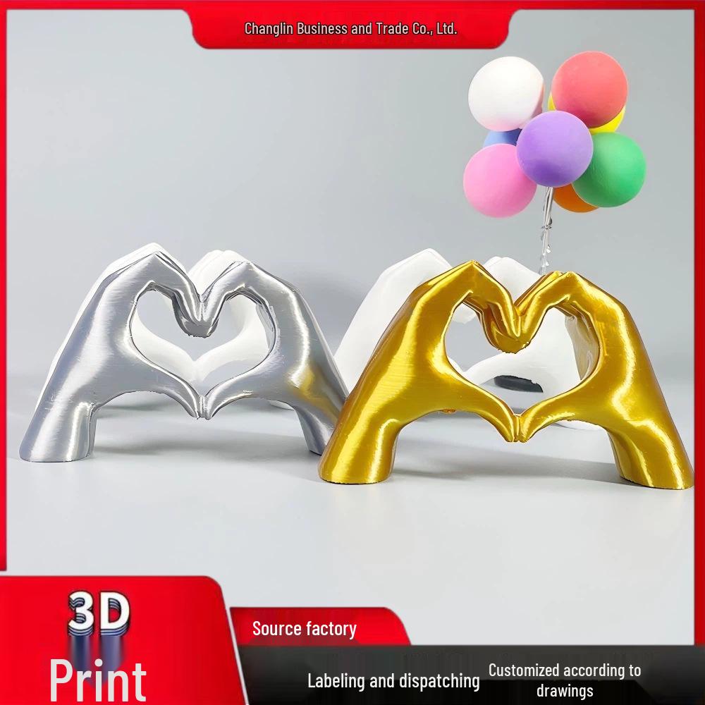Heart-Shaped 3D Printed Plastic Ornament for Home and Garden Décor