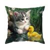 Adorable Little Cat Duck Pillowcase Printed Polyester 40/45/50cm Throw Pillowcover Decorative Sofa Cushion Pillowslip Home Decor