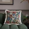 American Style Floral Jacquard Throw Pillow Cover With Tassel Trim Sofa Chair Bed Car Decor 45x45cm 60x60cm