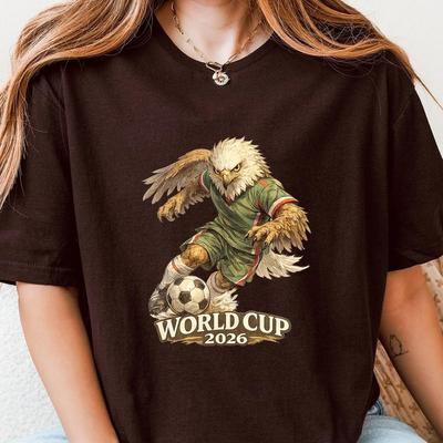 Weltmeisterschaft 2026 Adler Fußball T-Shirt, Patriotisches Fußballfan-Shirt, USA Sport Grafik-T-Shirt