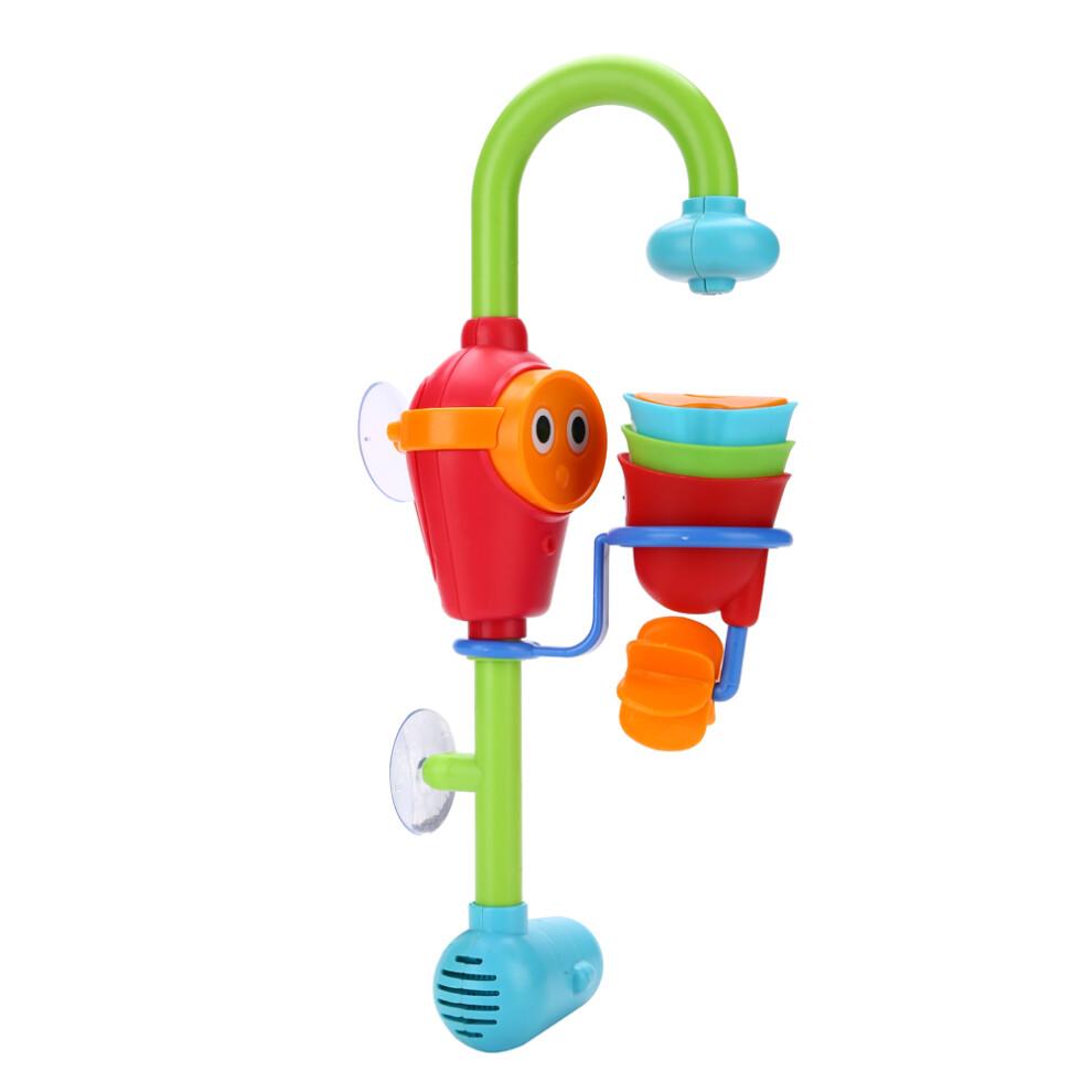 Baby Bathtub Sensory Toy Offers Parent Child Interactive Game Safe Bathing Toy with Adjustable Tap and Rotating Inlet for Toddler Playtime