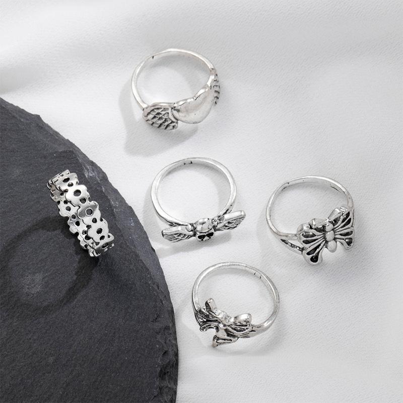 Fashion Personality Boast Student Cute Jewelry Simple Classic Charm Fashion 5 Sets of Rings