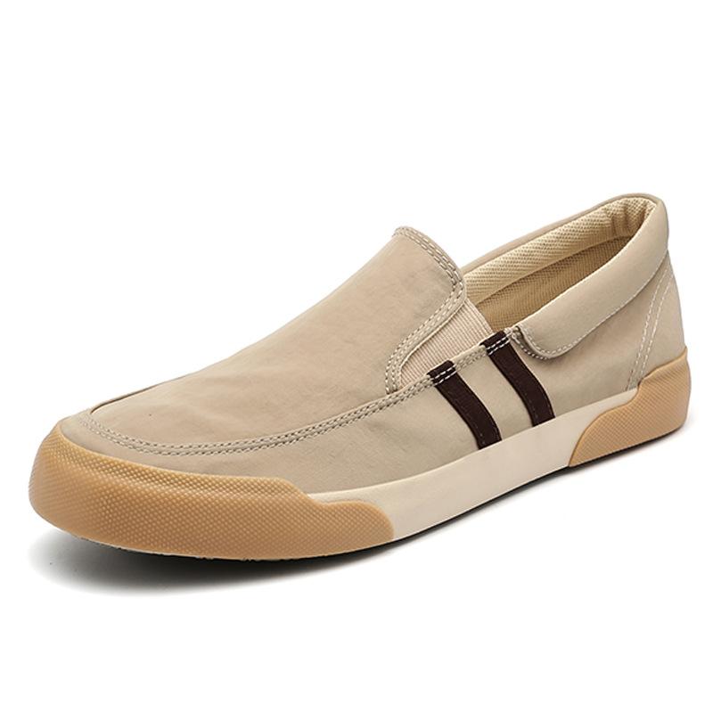 Spring New Mens Shoes Fashionable and Versatile Trendy Casual Men's Canvas Shoes Breathable Solid Color Low-top Cloth Shoes