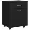 Mobile Cabinet in Black 45 x 38 x 54 cm Particleboard