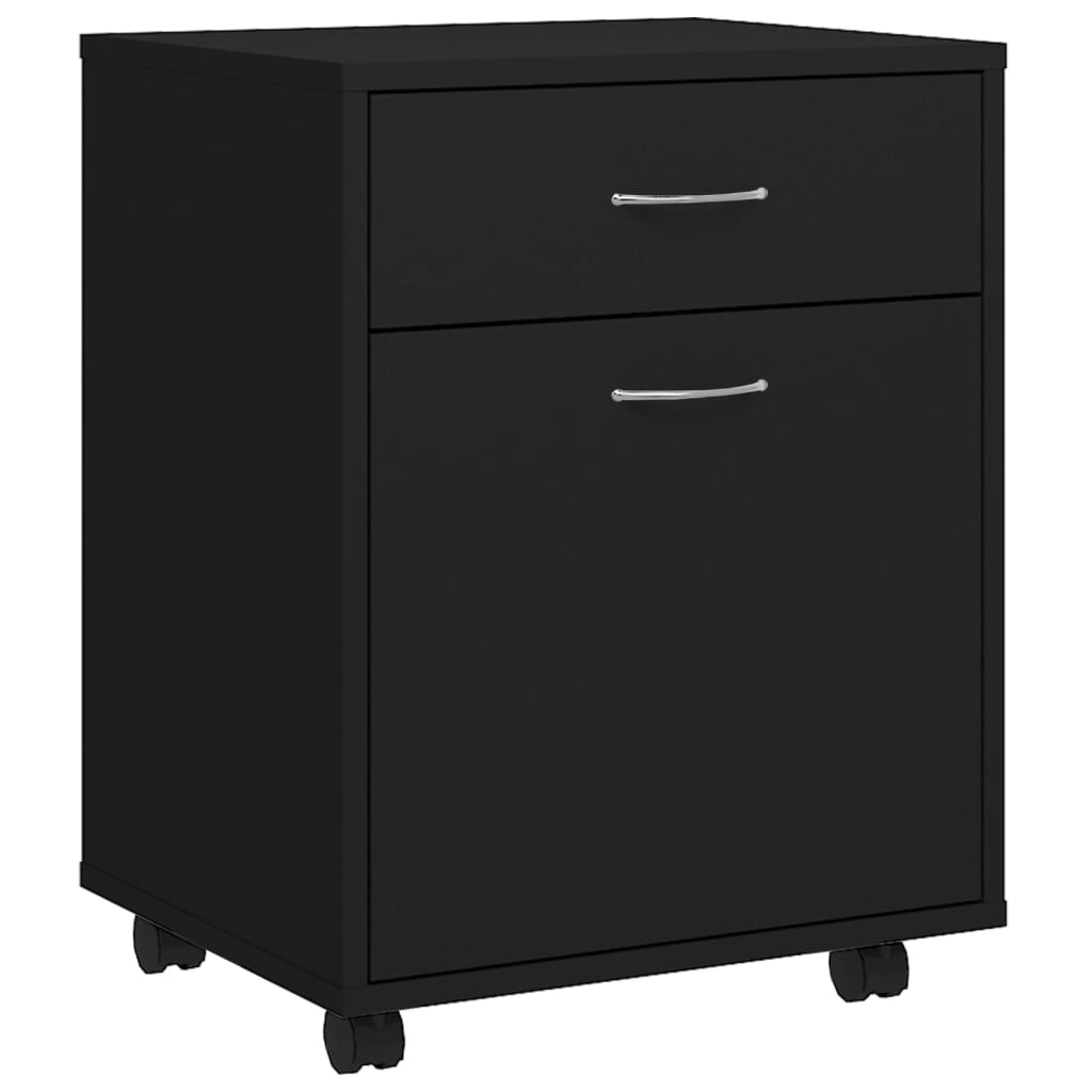 Mobile Cabinet in Black 45 x 38 x 54 cm Particleboard
