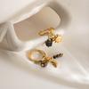 Youthway Vintage Tiger Eye Stone Drop Earrings For Women Asymmetric Moon Star  Gold Plated Stainless Steel Earrings Jewelry