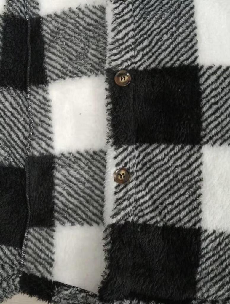 European and American Women's Plaid Wool Lapel Mid-Length Coat - Autumn/Winter Collection