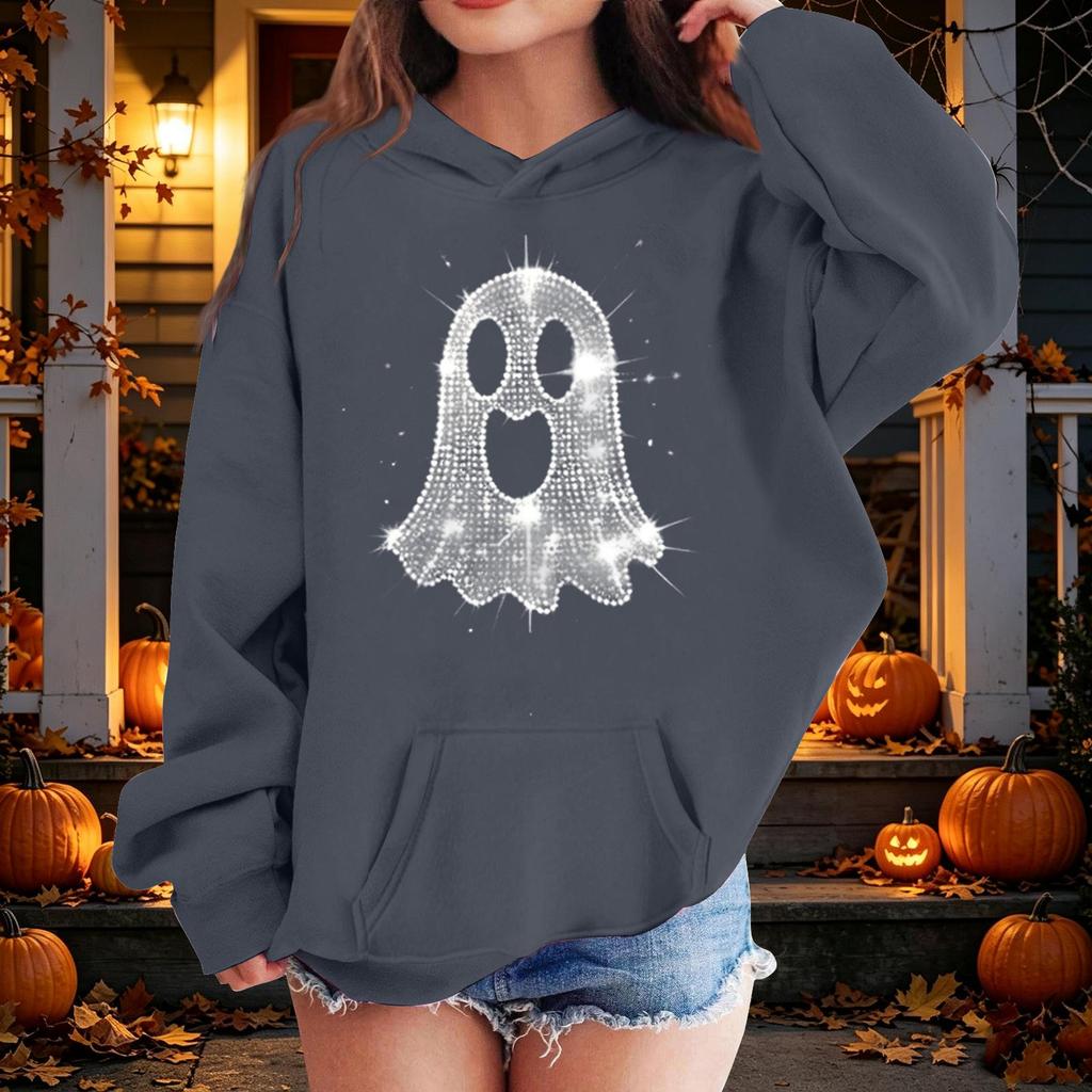 Kids Halloween Printed Hoodie Casual Loose Fit Pullover for Boys Girls Party and Daily Wear