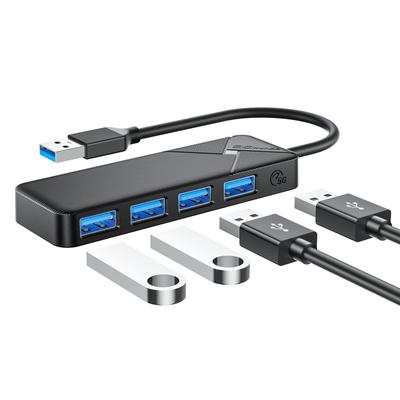 GiGimundo USB 5Gbps Compatible with MacBook iPad and Slim Ideal for Remote Working from and Gaming 4-Port 3.0 Hub, Bus-Powered, High-Speed Transfer,