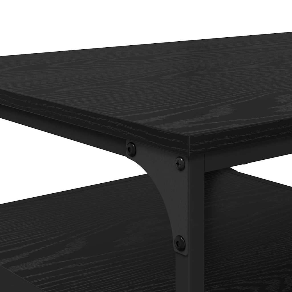 Coffee Table Black with Oak Effect 90 X 49 X 40 Cm Engineered Wood