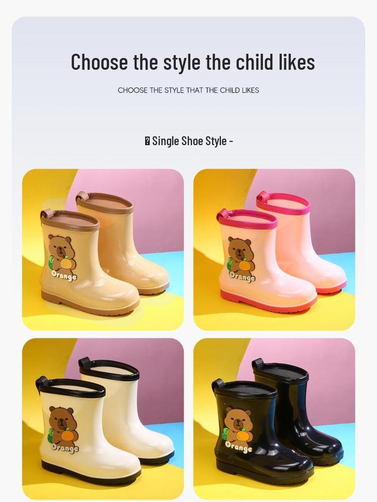 Wasserdichte gefütterte Gummistiefel für Kinder: Rutschfeste, kältebeständige Gummistiefel mit Kordelzug für Kleinkinder und ältere Kinder