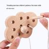 Beech Wood Chewable Stringing Toys for Toddlers - Unpainted Cognitive Puzzle Blocks