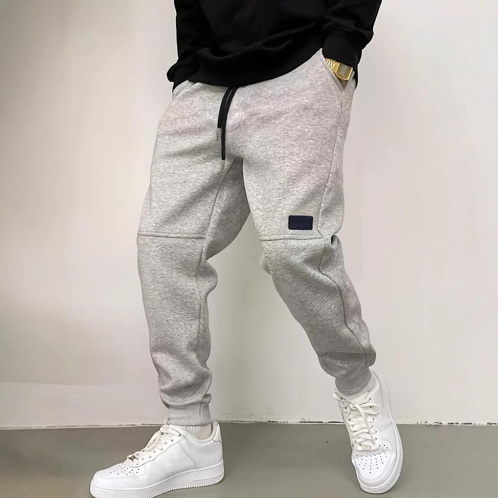 Men'S New Solid Color Sweat Pants Trend Retro Casual Drawstring Pants Male