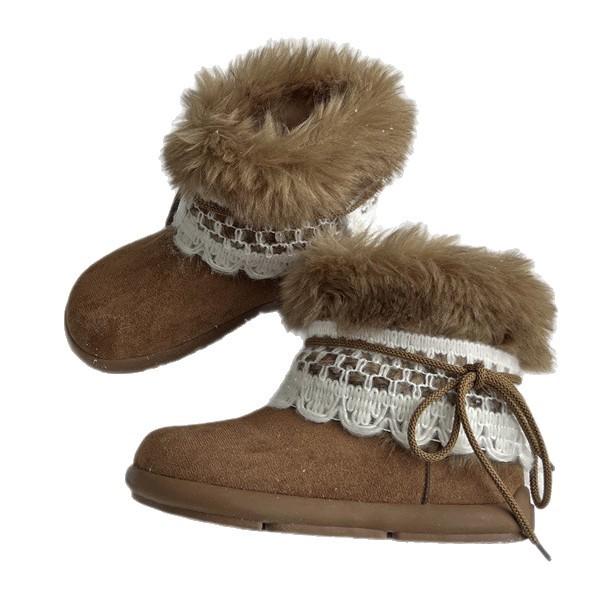 Thick-soled plush snow boots women's new winter non-slip fur integrated plush warm Northeast snow boots