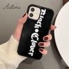 Anime schwarz klee logo Telefon Fall für iPhone 11 12 13 14 Pro Max mini X XR XS SE 2020 6S 7 8 Plus Samsung Galaxy S21 S22 Abdeckung