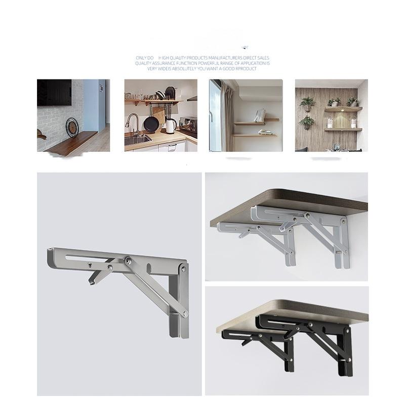 2/1Pcs Multiple Sizes Triangle Folding Angle Bracket Heavy Support Adjustable Wall Shelves Mounted Table Shelves Home Hardware