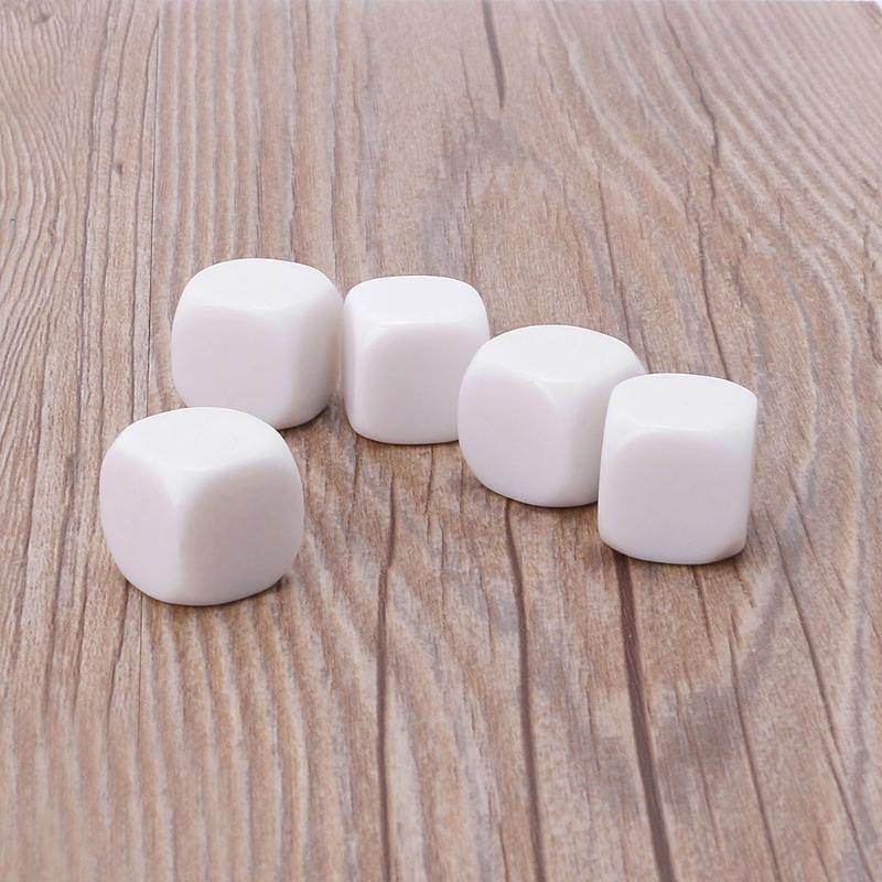 10Pcs/pack Dices Set Acrylic White Dices Teaching Props Game Accessories Mathematical Tools Round Corner Dices Set