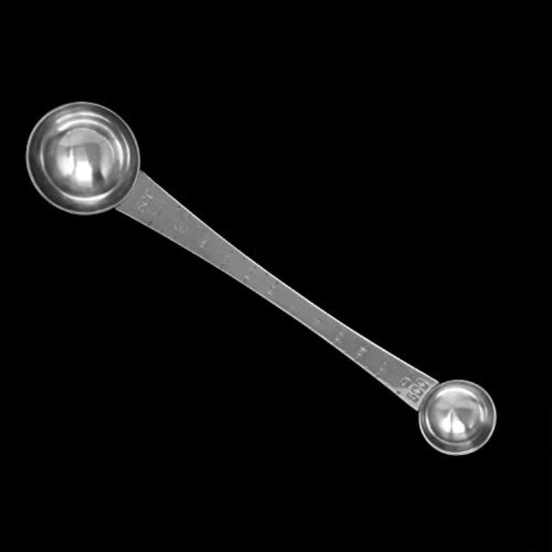 1PCS Stainless Steel Double Head Coffee Measuring Scoop Spoon 1 Tsp 5ml and 1 Tbsp (15ml) Dual-Measure Long-Handle Spoon with