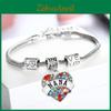 Exquisite Family Members Inlaid Colorful Rhinestone Love Heart Bracelet Gift For Loved Ones