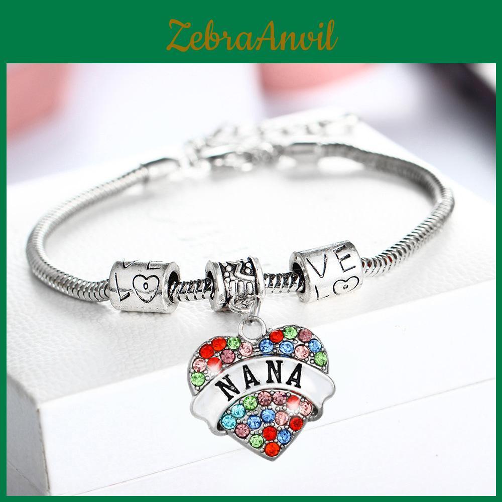 Exquisite Family Members Inlaid Colorful Rhinestone Love Heart Bracelet Gift For Loved Ones
