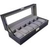 Watch Box Case Jewellery Organiser: Wrist Watches Storage Display Boxes - Black