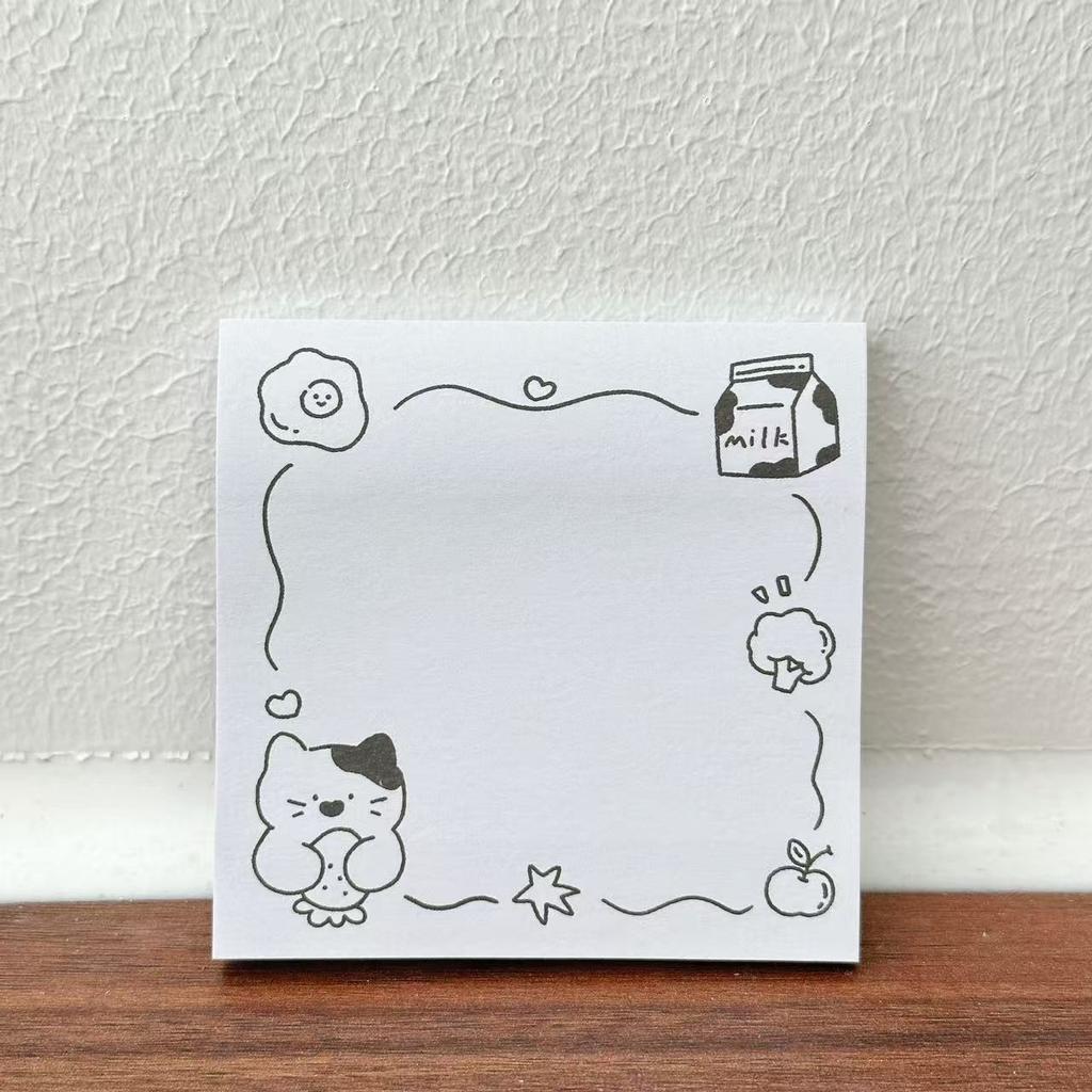 High-value explosion, simple black and white ins, cute cat post-it notes, sticky student learning memo notepad