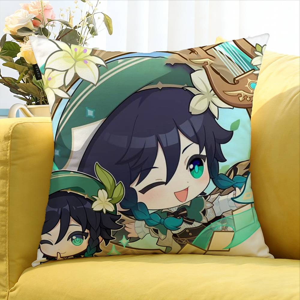 Game G-enshin I-Impac-t World Various Sizes Square Pillow Case For Car Home Bedchamber Decor