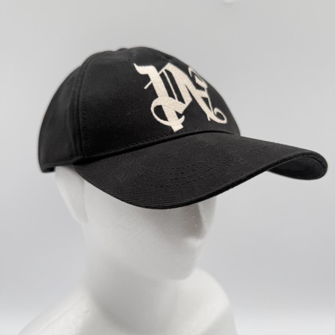 Used Palm Angels Baseball Cap Monogram Logo Embroidery Black