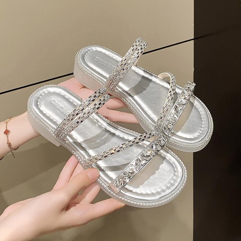 Römische coole Hausschuhe 2025 Sommer neu Koreanische Version Mode Weichsohlige rutschfeste lässige coole Hausschuhe Zehenoffene Strandschuhe