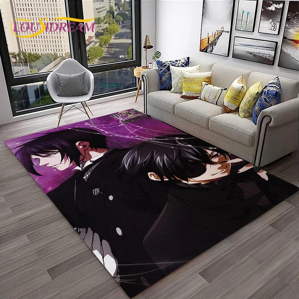 Cartoon Black Butler Anime 3D Carpet Rug for Home Living Room Bedroom Sofa Doormat Decor,kids Play Area Rug Non-slip Floor Mat