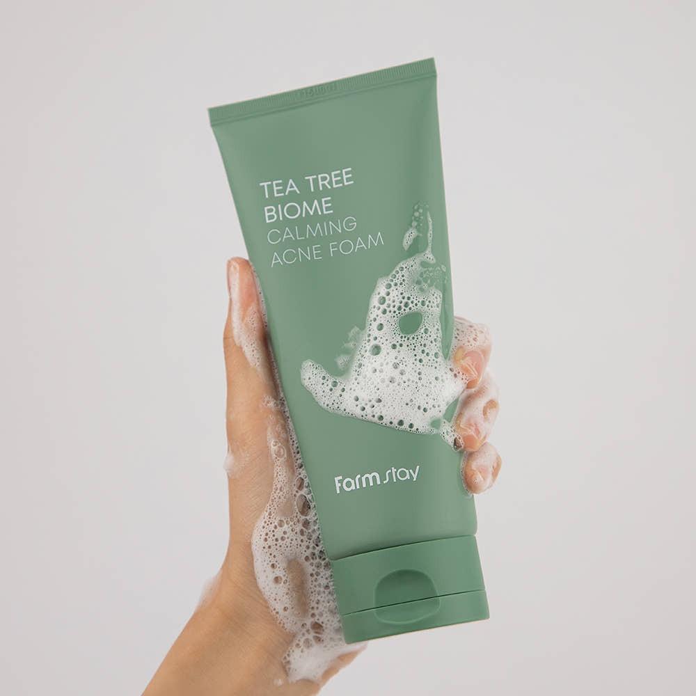 Farmstay Tea Tree Biome Calming Acne Foam Soothing Cleansing 180ml