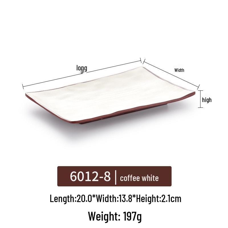 Melamine Rectangular Plate for BBQ & Side Dishes - Imitation Porcelain Tableware