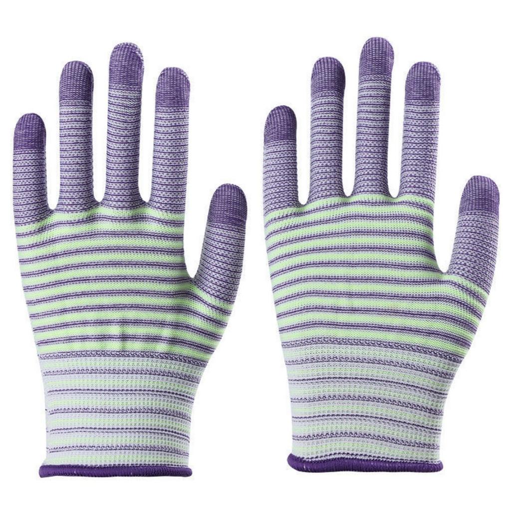 Breathable, Knitted, Protective Gloves, Striped, Anti Slip Gloves, Wear-resistant, Work Gloves, High Elasticity, Nylon Gloves